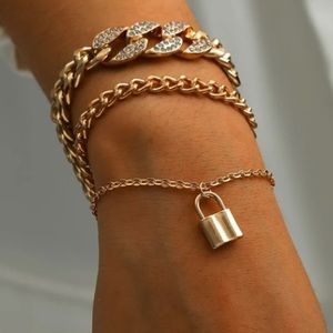 MULTI LAYERED 3 DESIGNS WITH CRYSTAL BRACELET